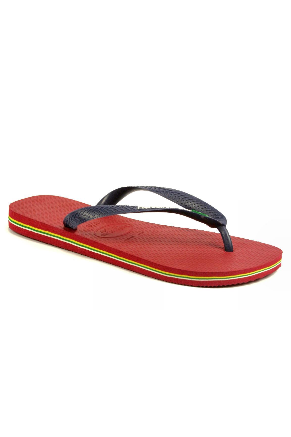 Havaianas Brasil Logo Flip Flops In Red