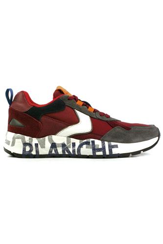 VOILE BLANCHECLUB16 Red Burgundy Mesh Grey Suede