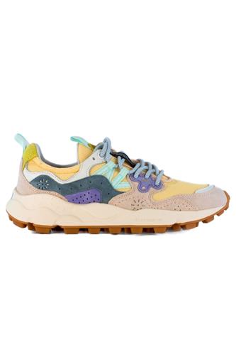 FLOWER MOUNTAINYamano 3 Yellow Knitted Mesh Pink Fuxia Suede