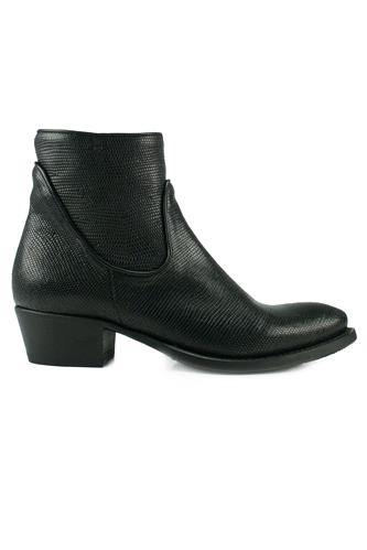 Lagos Texan Boot Black Texture Leather