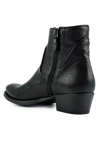 Lagos Texan Boot Black Texture Leather