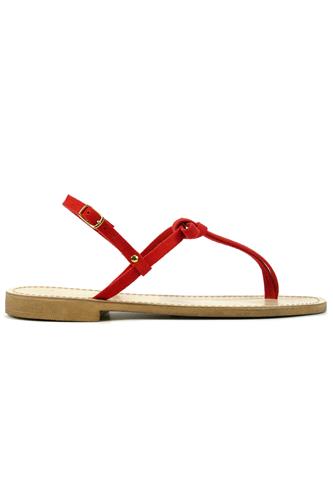 Sandal Red Suede Bow, LATIKA