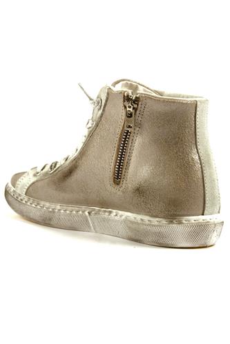 2SD Silver Laminated Leather White Beige Suede