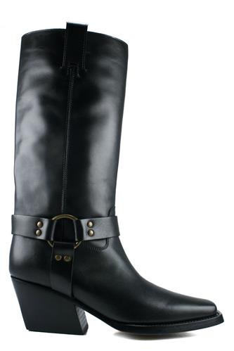 PAOLA D’ARCANOHigh Texan Boot Black Sella Leather
