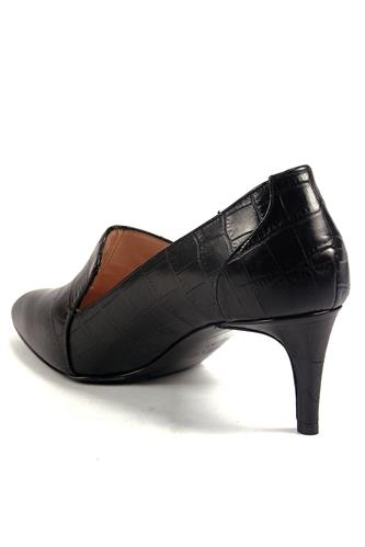 Shoes Black Crocodile Printed Leather