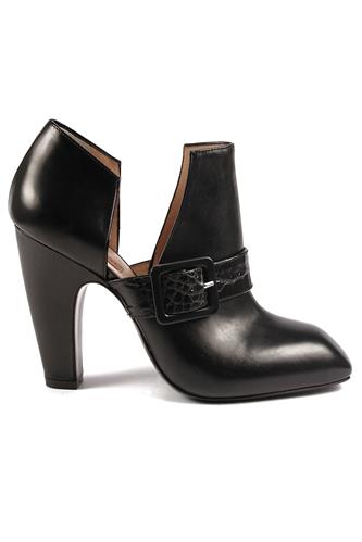 High Heel Shoes Black Leather Details Printed Crocodile, GAIA D’ESTE