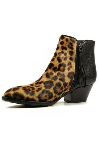 Helene Leopard Horsy Black Leather