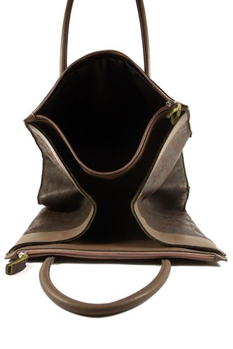 Mask Large Bag Leather Sheepskin Brown