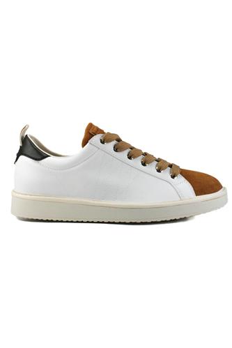 PANCHICP01 White Leather Brown Biscuit Suede