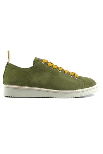 PANCHICP01 Green Sage Suede Canvas Laces Yellow White