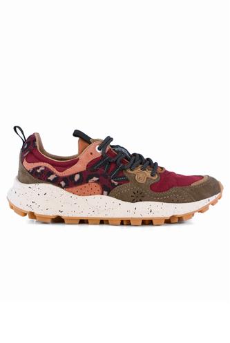 FLOWER MOUNTAINYamano 3 Bordeaux Nylon Brown Cream Suede